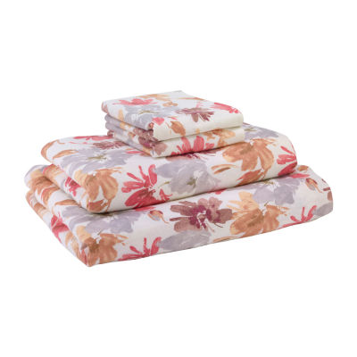 Avanti Wildflowers Cotton Flannel Deep Pocket Sheet Set