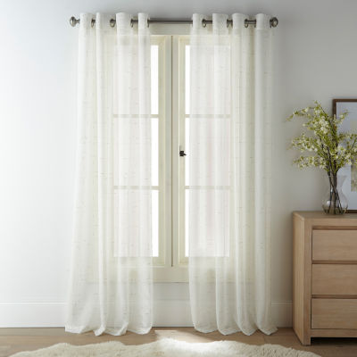 Stratford Park Brie Grommet Top Sheer Set of 2 Curtain Panels