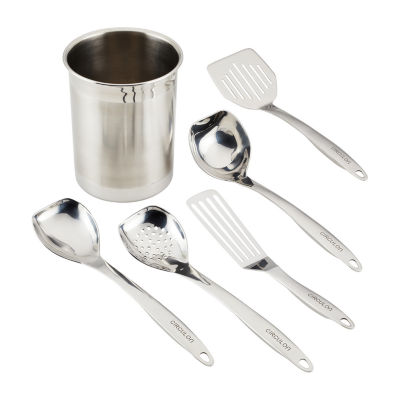 Circulon Stainless Steel 6-pc. Kitchen Tools Set with Crock