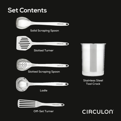 Circulon Stainless Steel 6-pc. Kitchen Tools Set with Crock