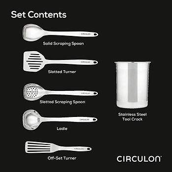 6-Piece Stainless Steel Kitchen Tools with Crock Set