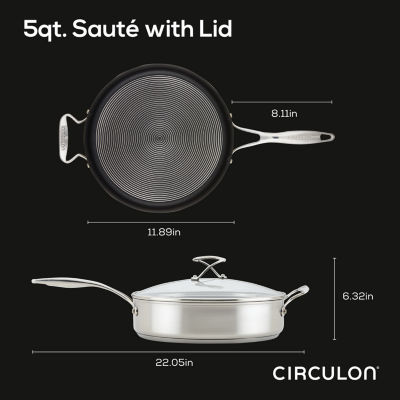 Circulon Steelshield Stainless Steel 5-qt. Saute Pan with Lid