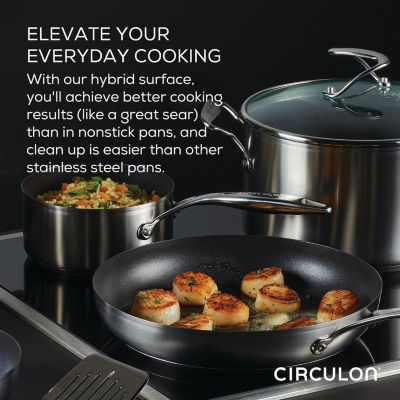 Circulon Steelshield Stainless Steel 14 Wok with Lid, Color