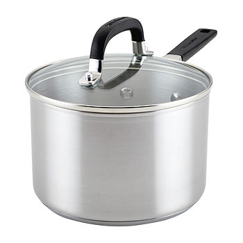 Farberware Classic Series 3qt Stainless Steel Straining Sauce Pan with Lid  Silver