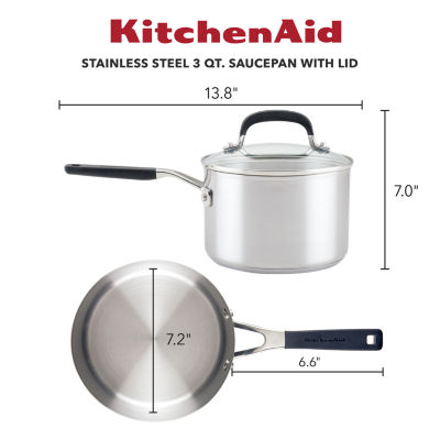 KitchenAid Stainless Steel 3-qt. Sauce Pan with Lid