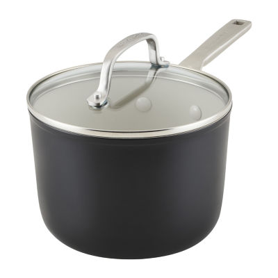 Anolon Advanced Home Hard-Anodized Nonstick 2-Qt. Straining Saucepan - Moonstone