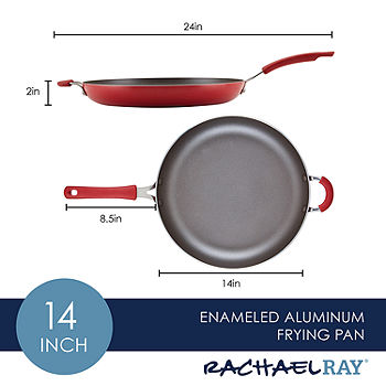 Rachael Ray 14.5-Inch Nonstick Induction Frying Pan with Helper Handle, Aluminum, Gray Shimmer, Create Delicious Collection
