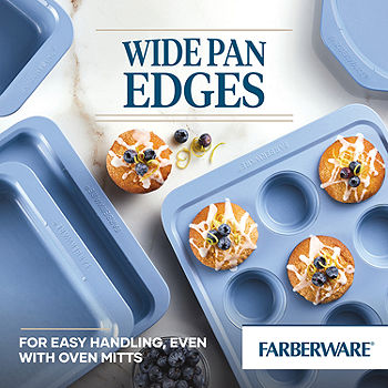 Farberware Nonstick Bakeware Nonstick Baking Pan/Nonstick Cake Pan, Square  - 9 Inch, Gray & Nonstick Bakeware Baking Pan/Nonstick Cake Pan, Rectangle