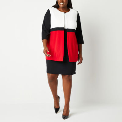 Danny & Nicole Womens Plus Jacket Dress