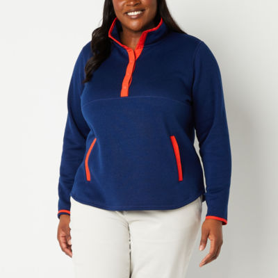 St. John's Bay Womens Long Sleeve Polar Fleece Quarter-Zip Pullover -  JCPenney