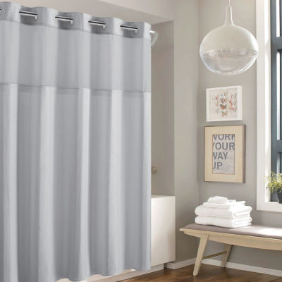 Hookless Waffle Stripe Shower Curtain