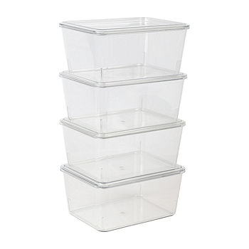 Martha Stewart 4 Pack 6.75X5 Clear Boxes And Lids GSBAYM0164CLR, Color:  Clear - JCPenney
