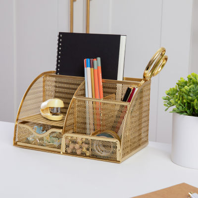 Martha Stewart Gold Small Desktop Organizer