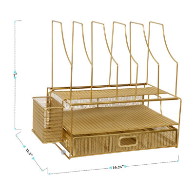 Martha Stewart Gold Desktop Organizer-Drawer