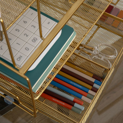 Martha Stewart Gold Desktop Organizer-Drawer