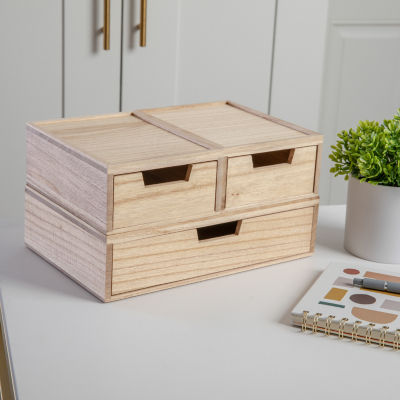 Martha Stewart 3 Pack Wood Box With Drawers