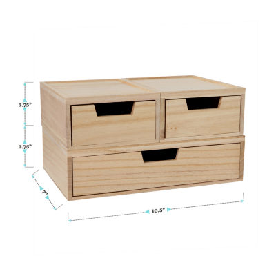 Martha Stewart 3 Pack Wood Box With Drawers