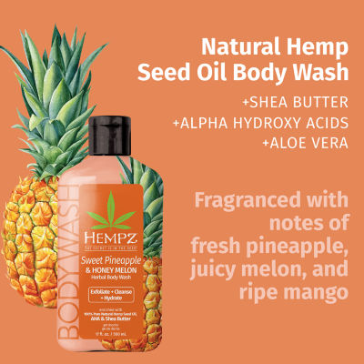 Hempz Sweet Pineapple & Honey Melon Herbal Body Wash 17 Oz.