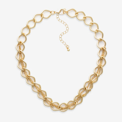 Bold Elements Gold Tone 16 Inch Link Chain Necklace