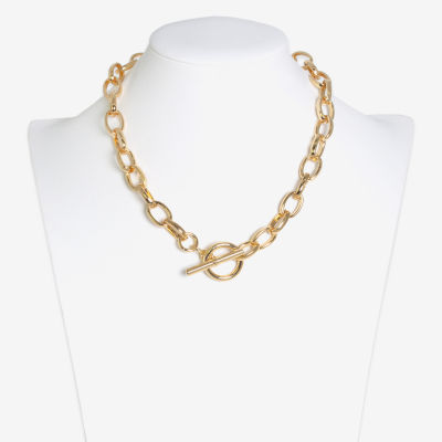 Bold Elements Gold Tone 18 Inch Link Collar Necklace