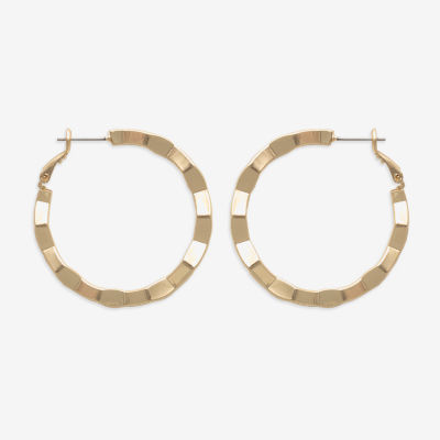 Bold Elements Gold Tone Hoop Earrings