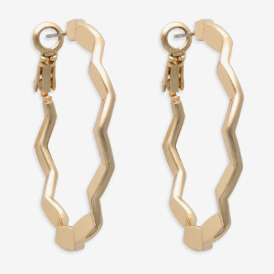 Bold Elements Gold Tone Hoop Earrings