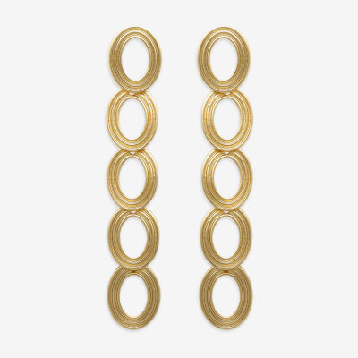 Bold Elements Gold Tone Drop Earrings