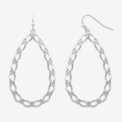 Bold Elements Silver Tone Drop Earrings