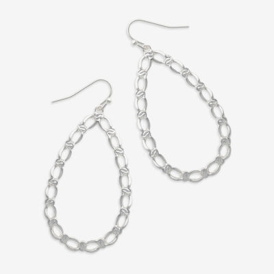 Bold Elements Silver Tone Drop Earrings