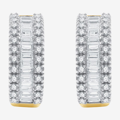 1 1/4 CT. T.W. (H-I / I1) Lab Grown White Diamond 10K White or Yellow Gold 17.1mm Hoop Earrings