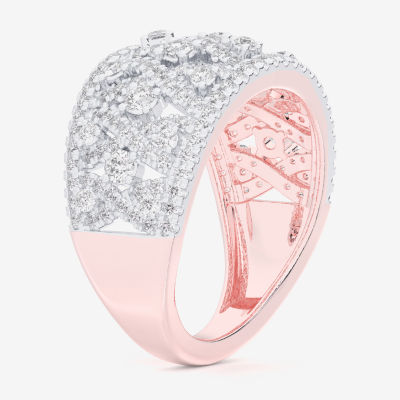 G-H / Si1-Si2) 1 CT. T.W. Lab Grown White Diamond 10K Rose Gold Band