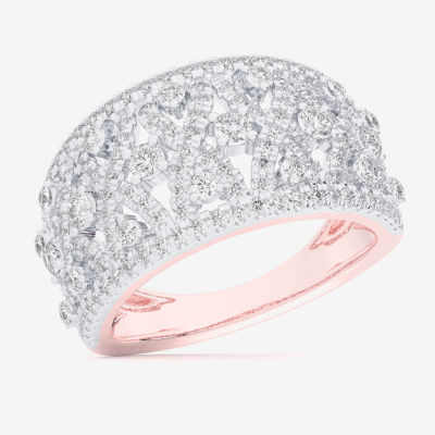 (G-H / Si1-Si2) Womens 1 CT. T.W. Lab Grown White Diamond 10K Rose Gold Band