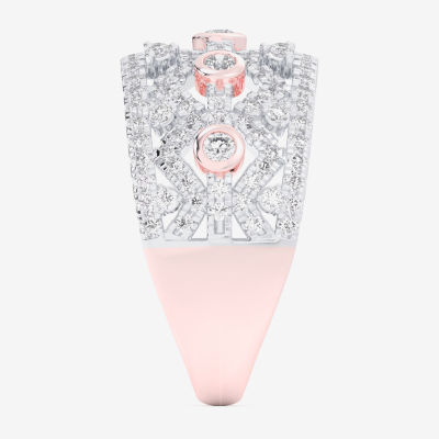 (G-H / Si1-Si2) Womens 1 CT. T.W. Lab Grown White Diamond 10K Rose Gold Band