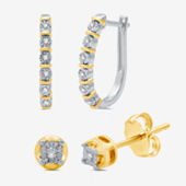 JCPenney FINE JEWELRY 1/4 CT. T.W. White & Color-Enhanced Champagne Diamond  Double-Drop Earrings - ShopStyle Clothes and Shoes