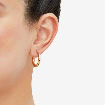 14K Gold 20mm Round Hoop Earrings