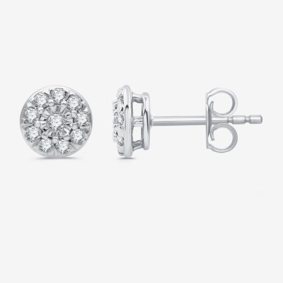 1/4 CT. T.W. Lab Grown White Diamond Sterling Silver 6.7mm Round Stud Earrings