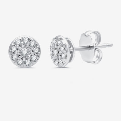 1/4 CT. T.W. Lab Grown White Diamond Sterling Silver 6.7mm Round Stud Earrings