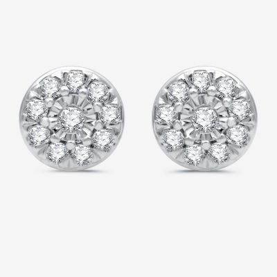 1/4 CT. T.W. Lab Grown White Diamond Sterling Silver 6.7mm Round Stud Earrings