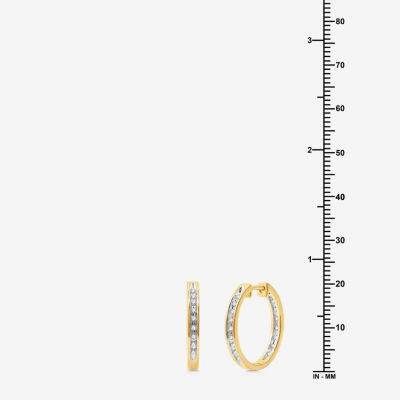 1/4 CT. T.W. Lab Grown White Diamond 14K Gold Over Silver Sterling Silver 20.2mm Hoop Earrings