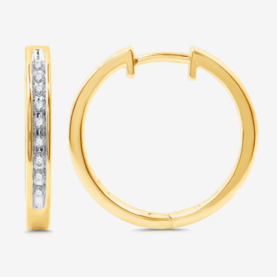 1/4 CT. T.W. Lab Grown White Diamond 14K Gold Over Silver Sterling Silver 20.2mm Hoop Earrings