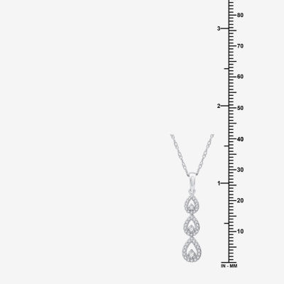 Womens 1/4 CT. T.W. Lab Grown White Diamond Sterling Silver Pear Pendant Necklace