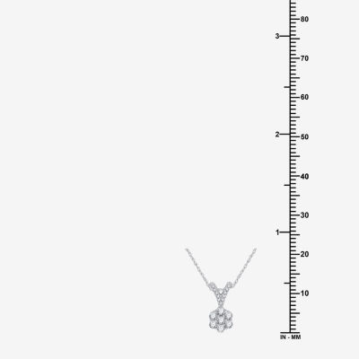 Womens 1/4 CT. T.W. Lab Grown White Diamond Sterling Silver Flower Pendant Necklaces