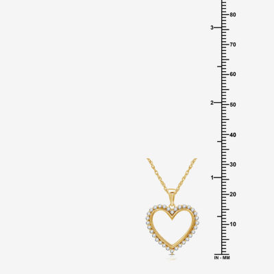 Womens / CT. T.W. Lab Grown White Diamond 14K Gold Over Silver Sterling Silver Heart Pendant Necklace