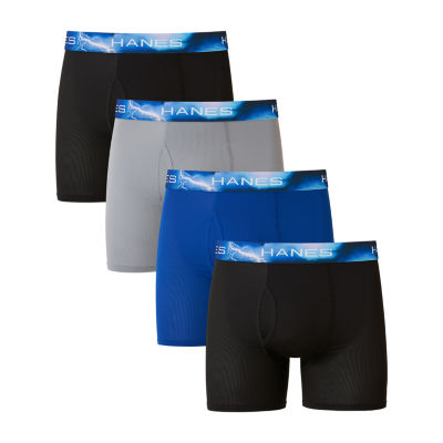 Hanes Ultimate Comfort Flex Fit Total Support Pouch Mens 3 Pack Boxer Briefs,  Color: Black Red Blue - JCPenney