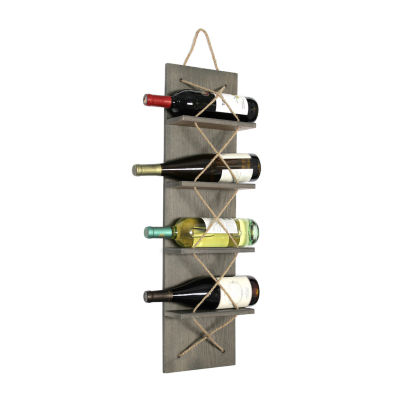 All the Rages Elegant Designs Positano Nautical Rope 4 Bottle Wine Rack