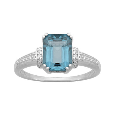 Genuine Topaz and Diamond-Accent 10K White Gold Ring