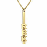 Personalized Initials Vertical Bar Pendant Necklace