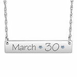 Personalized Birthstone Date Bar Necklace