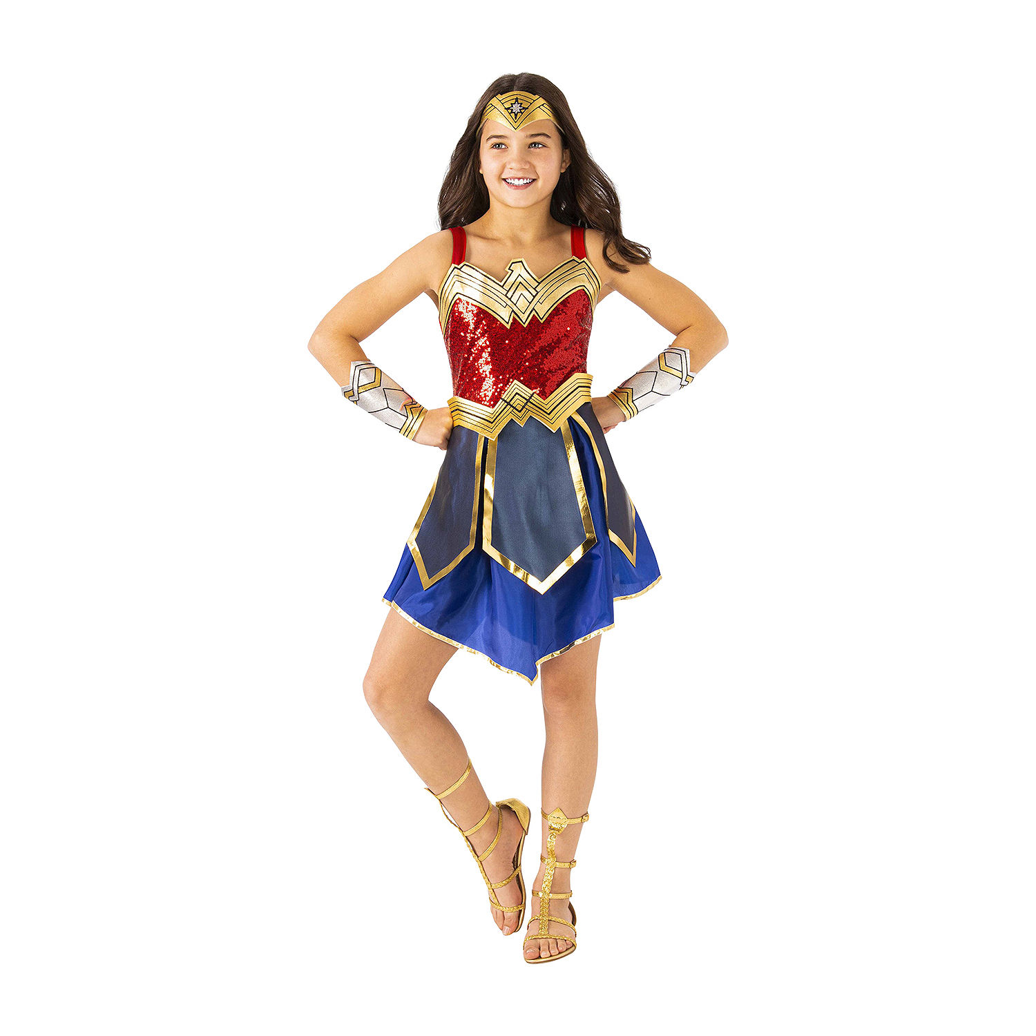 Girls Wonder Woman Deluxe Costume - Dc Comics, Color: Red - JCPenney