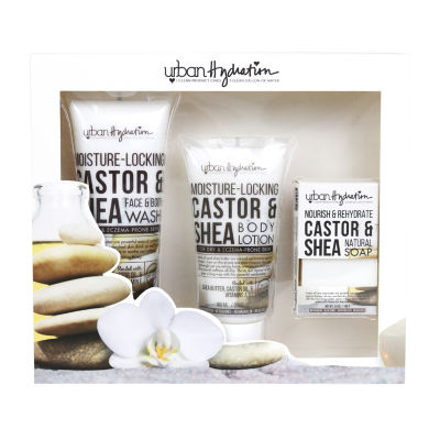 Urban Hydration Unisex Adult Castor And Shea 3pc Body 30-Min Spa Gift Set